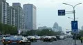 Huge Traffic Jam and Air Pollution in Beijing, China due to Mongolian dust storm HD Footage