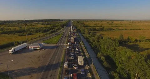 Huge traffic jam and collapse on the road Stock Footage 93178203