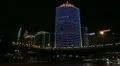 Huge Traffic Jam in Beijing CBD, China, Neon Lights by night, time lapse HD Footage