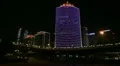 Huge Traffic Jam in Beijing CBD, Air Pollution China, Neon Lights by night HD Footage