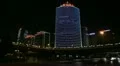 Huge Traffic Jam in Beijing CBD, China, Neon Lights by night, time lapse HD Footage