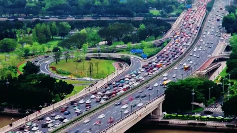 Huge traffic polution of China Stock-Footage 247355291