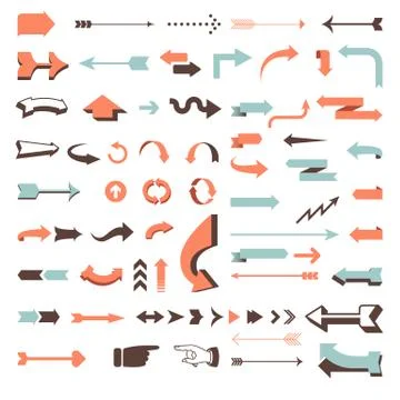 Huge Vector Arrow Set Stock Illustration