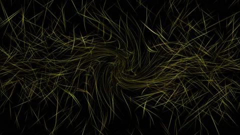 Huge Vortex Created by Golden Lines Particles Stock Footage 133026583