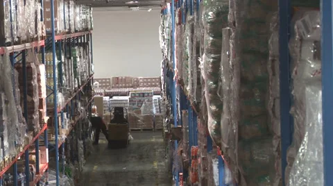Huge warehouse and forklift operating Stock-Footage 39649331