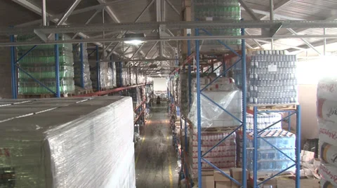 Huge warehouse and forklift operating Stock-Footage 39651391