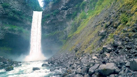 Huge Waterfall In British Columbia Stock Footage 120138835