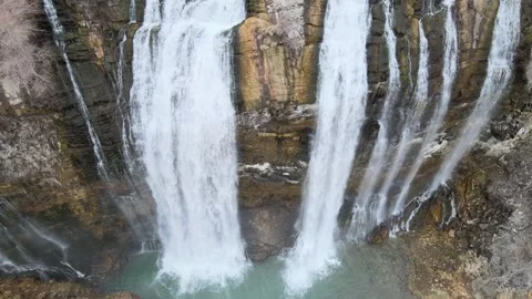 Huge waterfall drone view Stock-Footage 262953602