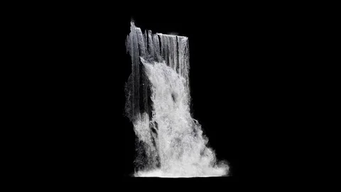 Huge waterfall texture seamless loop, 4k, isolated on black with matte Stock Footage 108849177