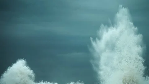 Huge Waves Explode in a Storm Stock Footage 288966283