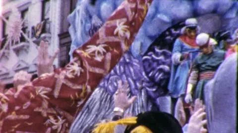 HUGE WHALE Mardi Gras Float NEW ORLEANS Parade 1960 Vintage Film Home Movie 4071 Stock Footage 11940726