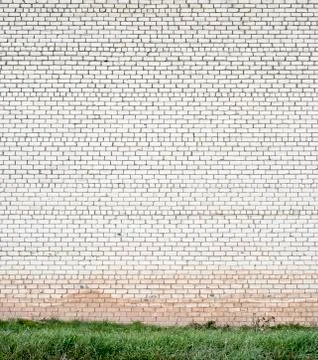 Huge white brick wall Stock Photos