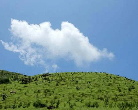 The huge white cloud view in blue sky Stock Photos