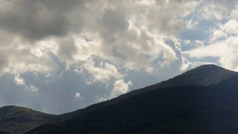 Huge white clouds in blue sky, time lapse Stock Footage 81088637