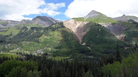 Huge wide angle view of the San Juan mountains in Colorado. Stock Footage 53373813