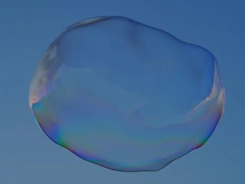 A huge wobbly floating bubble about to burst... Stock Photos