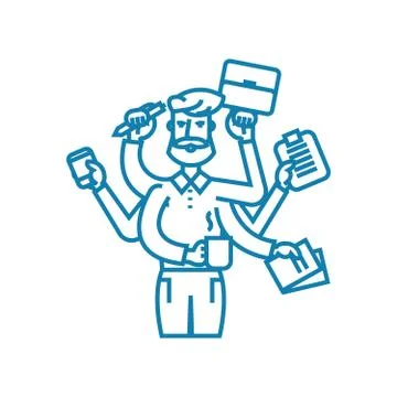 Huge workload linear icon concept. Huge workload line vector sign, symbol Stock Illustration