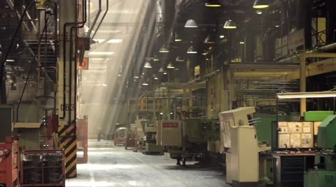 Huge workshop hall at the factory 스톡 동영상 66572560