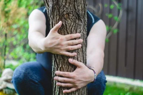 Hugged a tree Stock Photos
