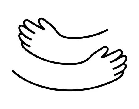 Hugging arms simple line logo Stock Illustration