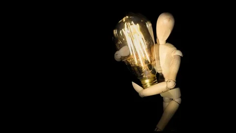 HUGGING A BULB Stock Footage 75819004