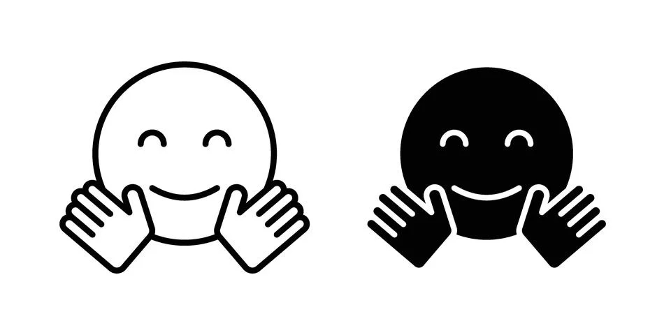 Hugging emoji icon vector design. EPS10 Stock Illustration