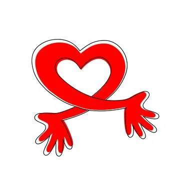Hugging heart. Stock Illustration