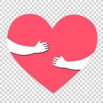 Hugging heart logo Stock Illustration