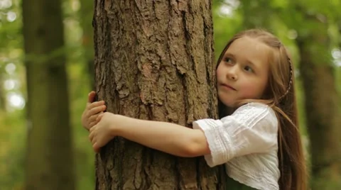 Hugging a tree Stock Footage 22666969
