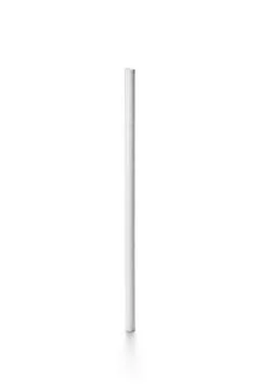 Hugh Angle view of Straight Ecological white paper straw on a white background. Foto stock