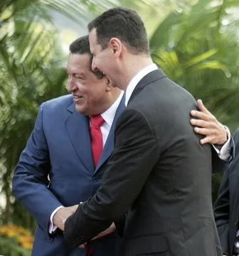 Hugo Chavez &amp; Bashar al-Assad Foto stock