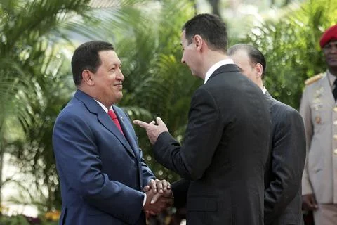 Hugo Chavez &amp; Bashar al-Assad Foto stock