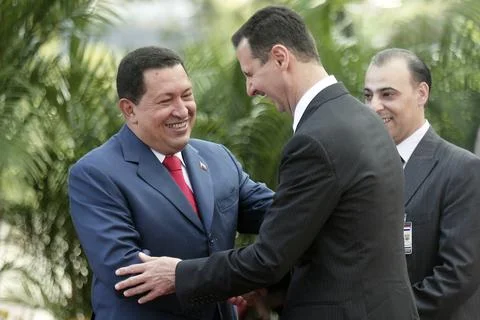 Hugo Chavez &amp; Bashar al-Assad Foto stock