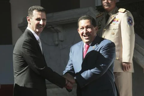Hugo Chavez &amp; Bashar al-Assad Stock Photos