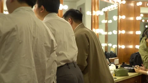 Huju Opera Stage Before a Traditional Performance 02 Stock Footage 305427391