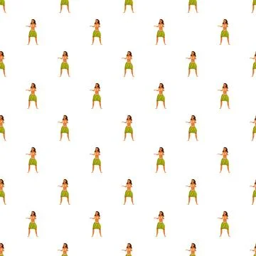 Hula dancer girl seamless pattern for hawaiian culture Stock Illustration