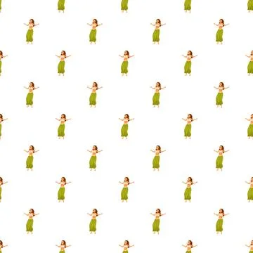 Hula dancer pattern for hawaiian tropical background Stock Illustration