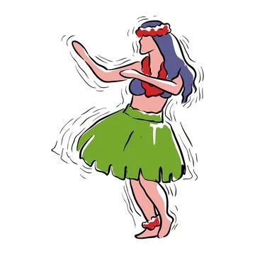 Hula dancer Performing dance Stock Illustration