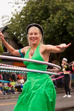 Hula hoop performer Stock Photos