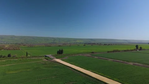 Hula Valley Fields and Golan Ridge 스톡 동영상 331169669