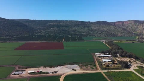 Hula Valley Fields and Ramim Ridge Vídeos de archivo 331171326