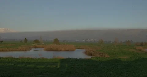 Hula valley hermon pan 4K 24P 스톡 동영상 49761875