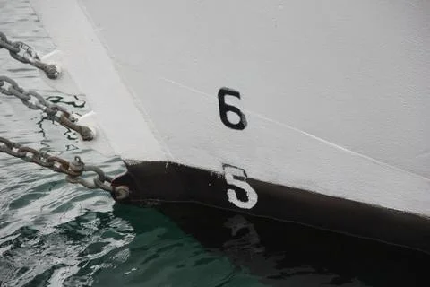 The hull and water Stock Photos