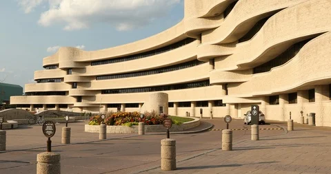 Hull, Canada - September 17, 2017:  Canadian Museum of History by the Ottawa Stock Footage 98664055