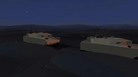 Hull down positions in last light Vídeo Stock 342253827