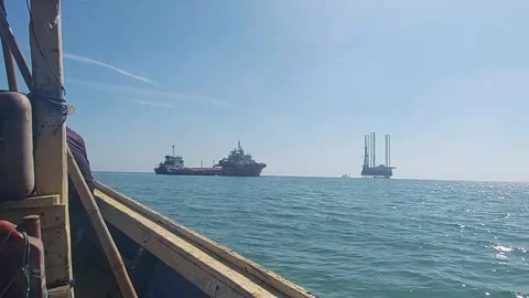 Hull inspection trip and plimsoll marks. Stock Footage 315407355