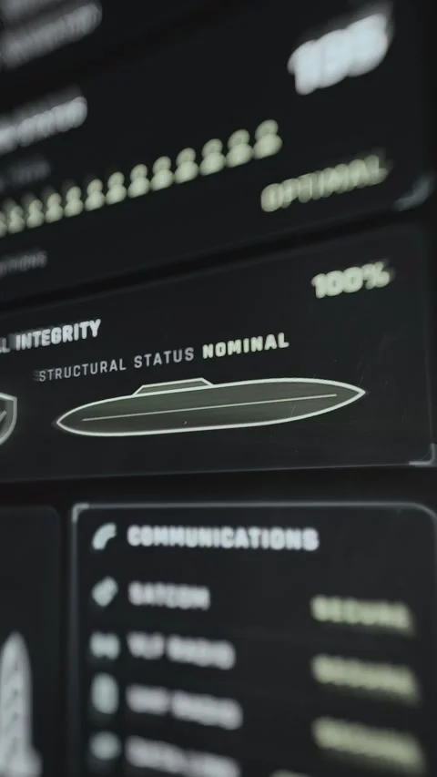 Hull Integrity Structural Status Nominal With Submarine Outline 4K Stock Footage 341843164