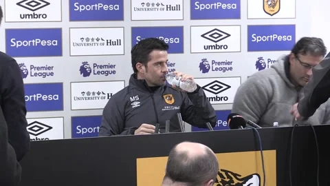 Hull preview press conference with Marco Silva Stock Footage 148700596