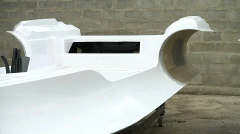 Hull of a RIB in construction Stock Footage 53443081