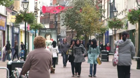 Hull Shopping Street Stock Footage 1063703